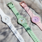 Montre Swatch mixte bioceramic bracelet silicone rose - vue D2