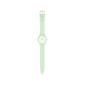 Swatch unisex bioceramic watch with green silicone strap