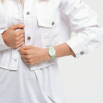 Montre Swatch mixte bioceramic bracelet silicone vert - vue porté 1