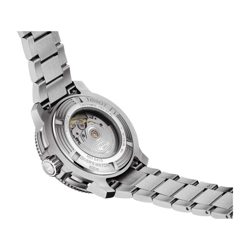 Montre TISSOT T-SPORT SEASTAR 2000 POWERMATIC 80 homme automatique cadran bleu bracelet acier inoxydable - vue 3