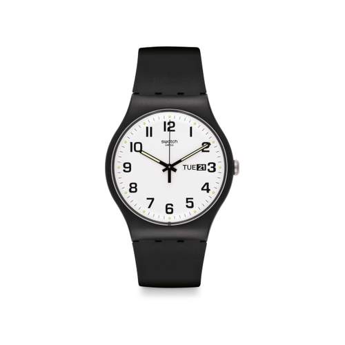Montre Swatch New gent biosourceds Twice again homme matériaux biosourcés noirs
