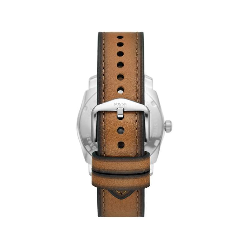 Montre FOSSIL homme acier bracelet cuir marron - vue 3