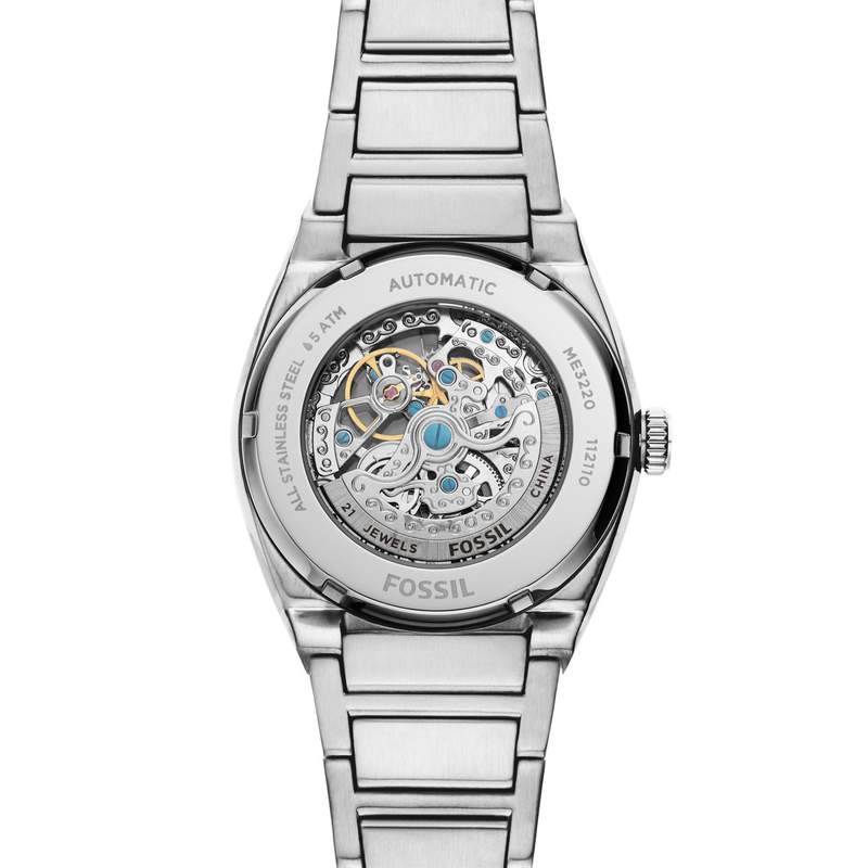 Montre FOSSIL homme automatique bracelet acier gris - vue D2