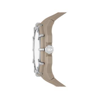 DIESEL-herenhorloge van staal met bruine kunststof band