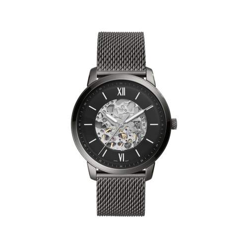 FOSSIL men's automatic watch steel bracelet anthracite grey