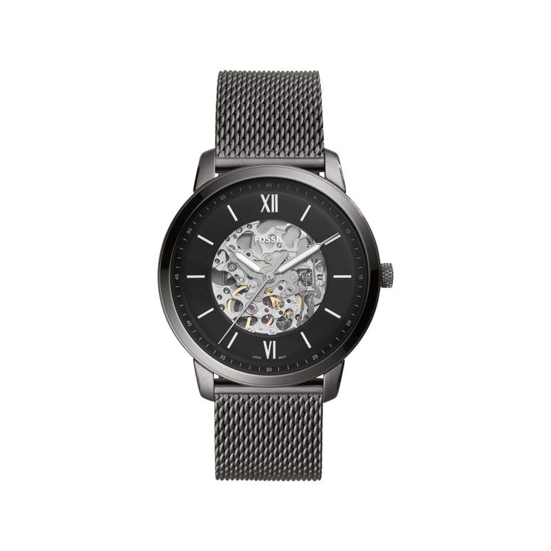 Montre FOSSIL homme automatique bracelet acier gris anthracite - vue 1