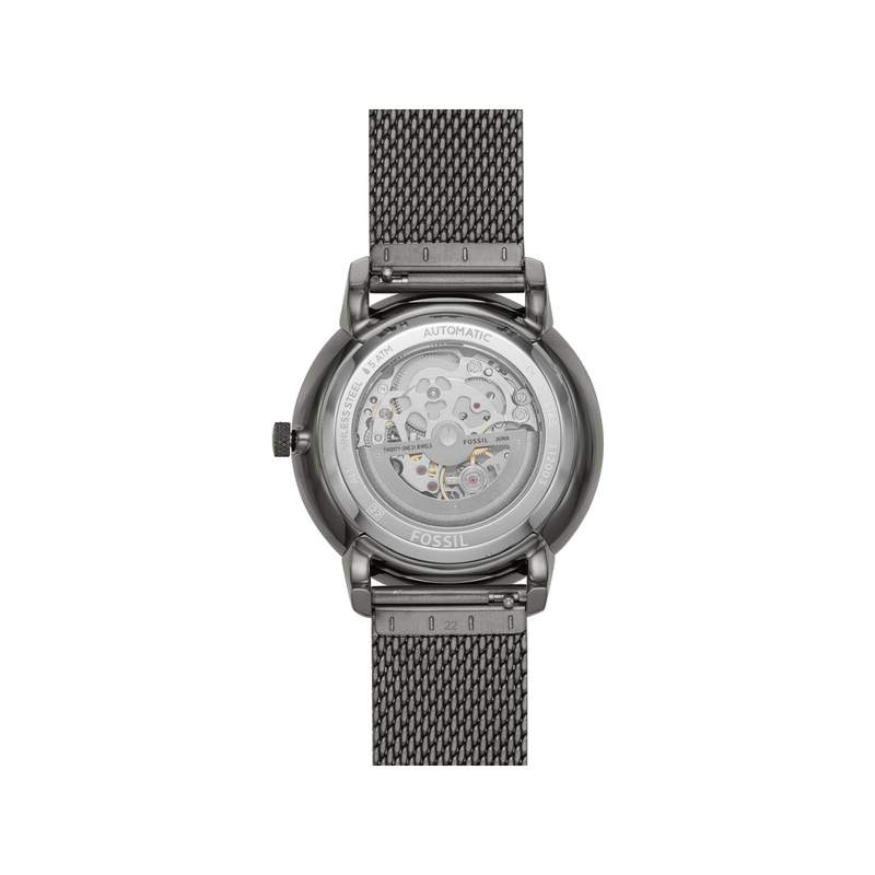 Montre FOSSIL homme automatique bracelet acier gris anthracite - vue 4