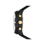 Montre DIESEL homme acier noir bracelet plastique noir - vue 2