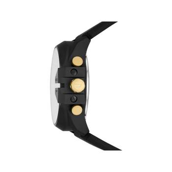 DIESEL men's watch black steel black plastic bracelet