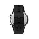 Montre DIESEL homme acier noir bracelet plastique noir - vue 3