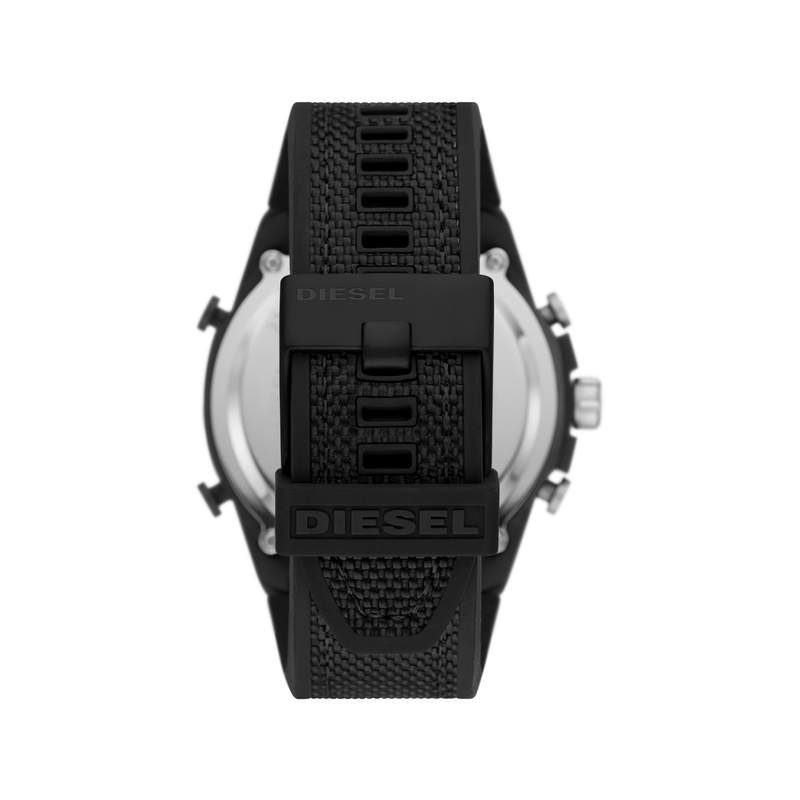 Montre DIESEL homme acier noir bracelet plastique noir - vue 3