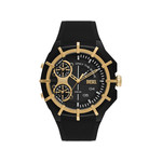 Montre DIESEL homme acier noir bracelet plastique noir - vue 1