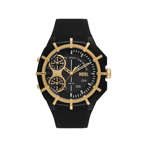 DIESEL men's watch black steel black plastic bracelet