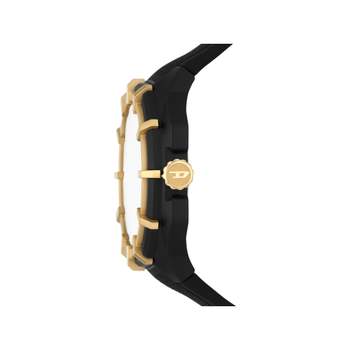 DIESEL men's watch black steel black plastic bracelet