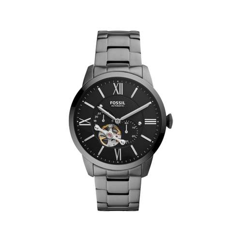 FOSSIL men's automatic watch steel bracelet anthracite grey