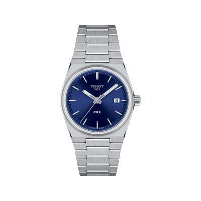 Montre TISSOT T-CLASSIC PRX mixte cadran bleu bracelet acier inoxydable