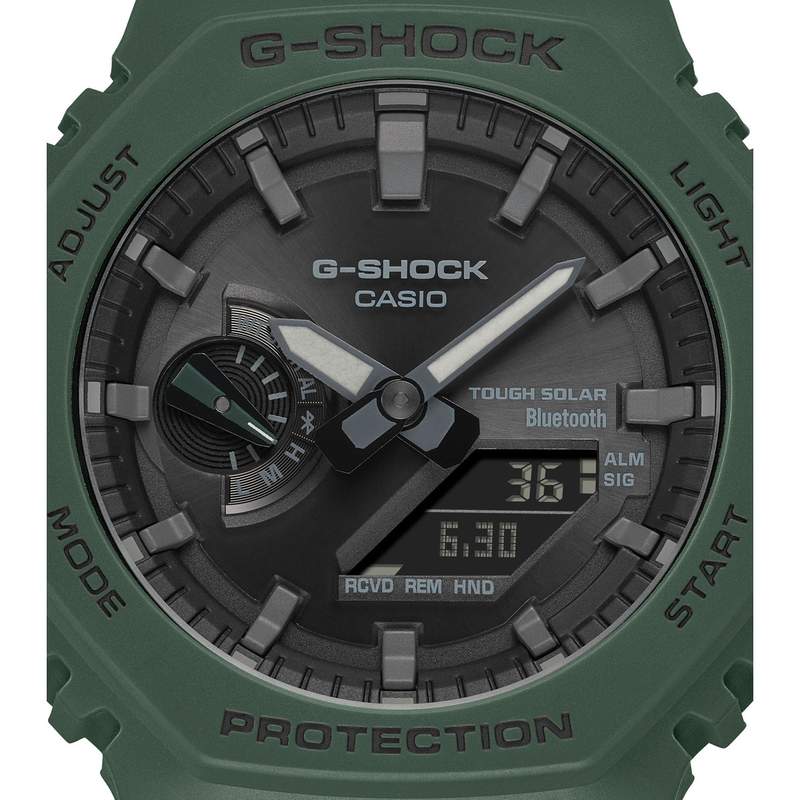 Montre G-SHOCK homme bracelet résine vert sapin - vue D2