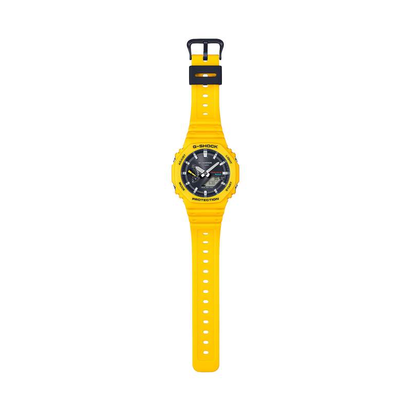 Montre G-SHOCK homme bracelet résine jaune - vue D3
