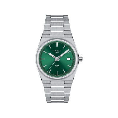 Montre TISSOT T-CLASSIC PRX mixte cadran vert bracelet acier inoxydable
