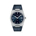 Montre TISSOT T-CLASSIC PRX homme cadran bleu bracelet cuir bleu - vue 1