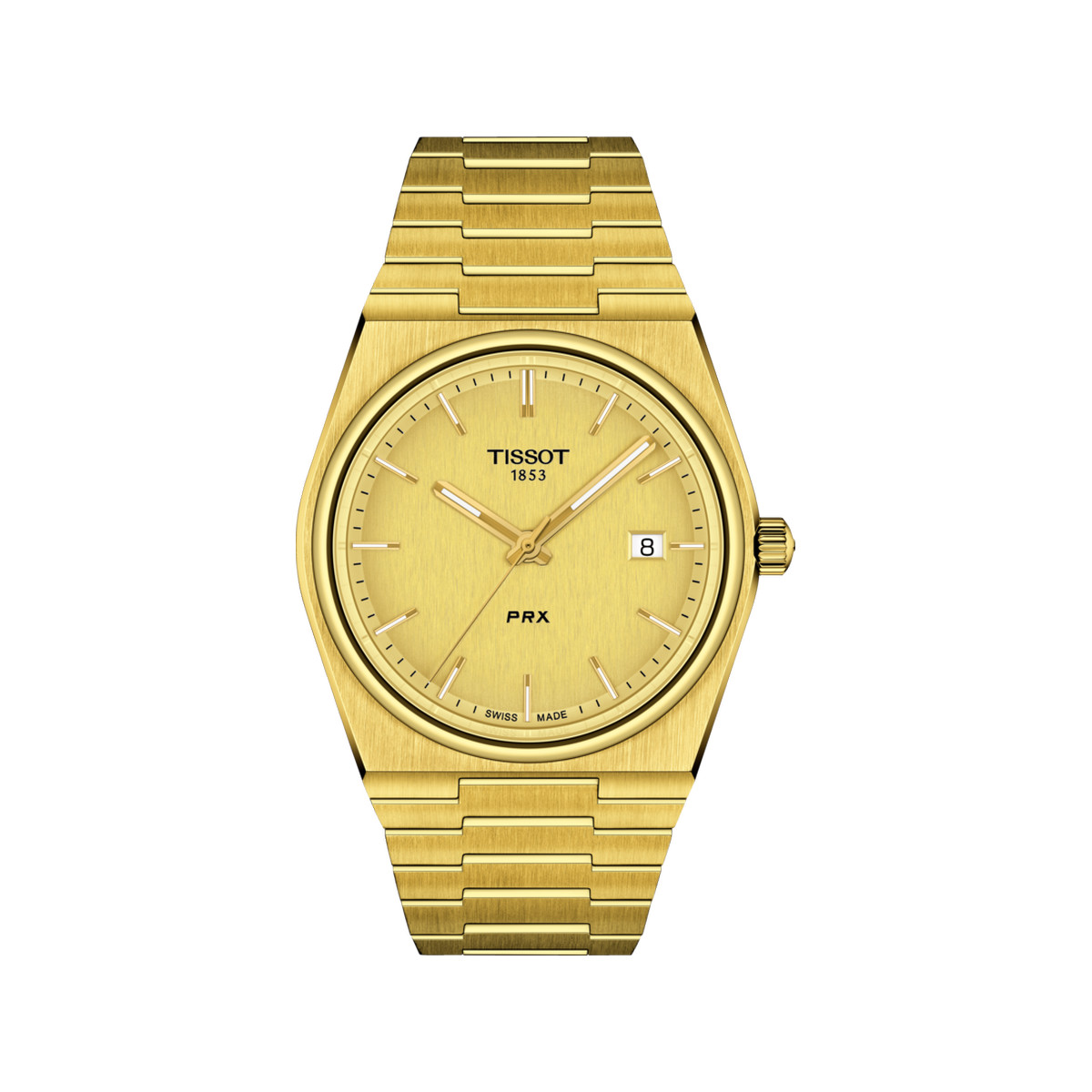 Montre TISSOT PRX T-classic homme bracelet acier doré jaune