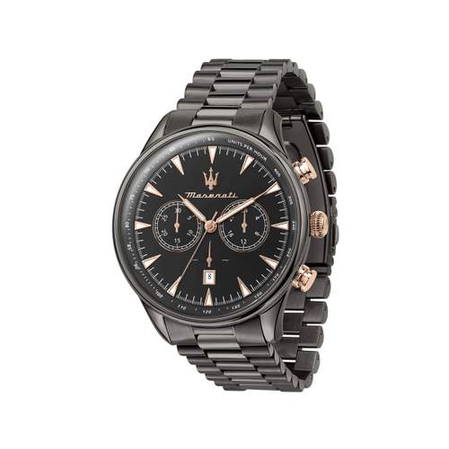 MASERATI herenhorloge met donkergrijze roestvrijstalen armband