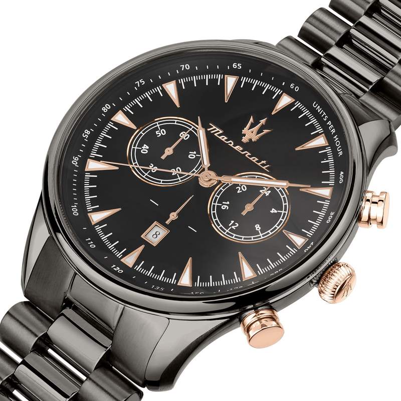 Montre MASERATI homme bracelet acier inoxydable gris foncé - vue D1