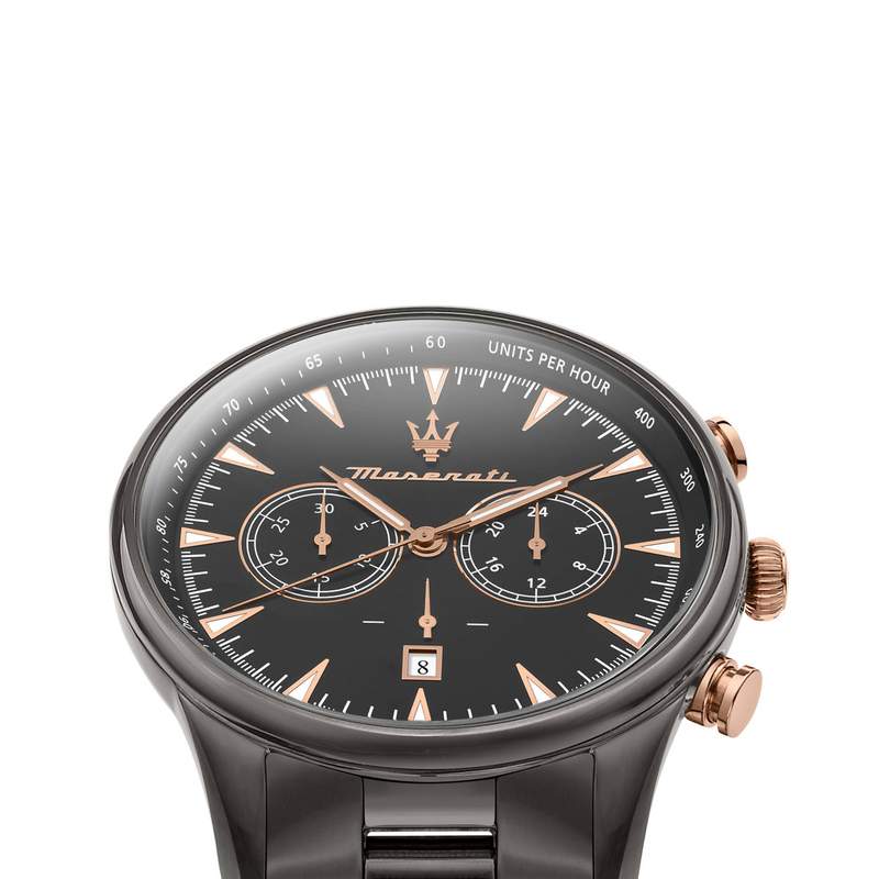Montre MASERATI homme bracelet acier inoxydable gris foncé - vue D2