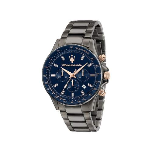MASERATI men's watch with dark grey stainless steel bracelet