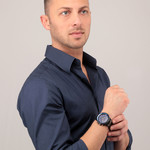 Montre MASERATI homme bracelet acier inoxydable gris fonce - vue porté 1