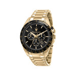 Montre MASERATI homme bracelet acier inoxydable doré jaune - vue 1