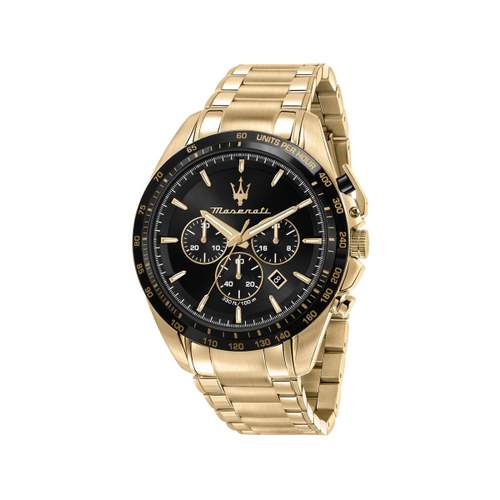 MASERATI men's watch with gold stainless steel bracelet