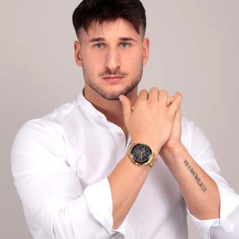 Montre MASERATI homme bracelet acier inoxydable doré jaune