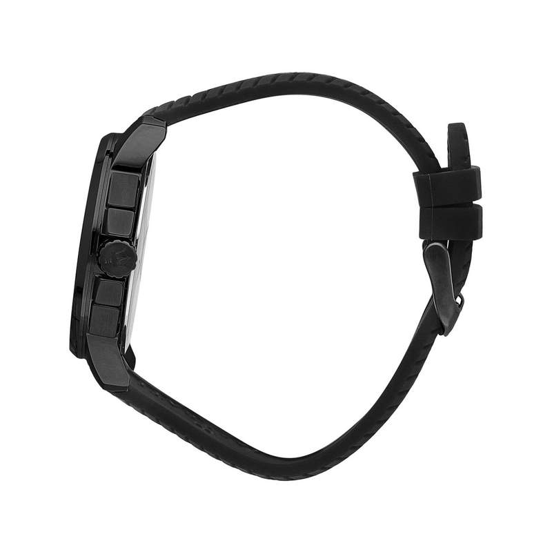 Montre MASERATI acier noir homme bracelet caoutchouc noir - vue 2