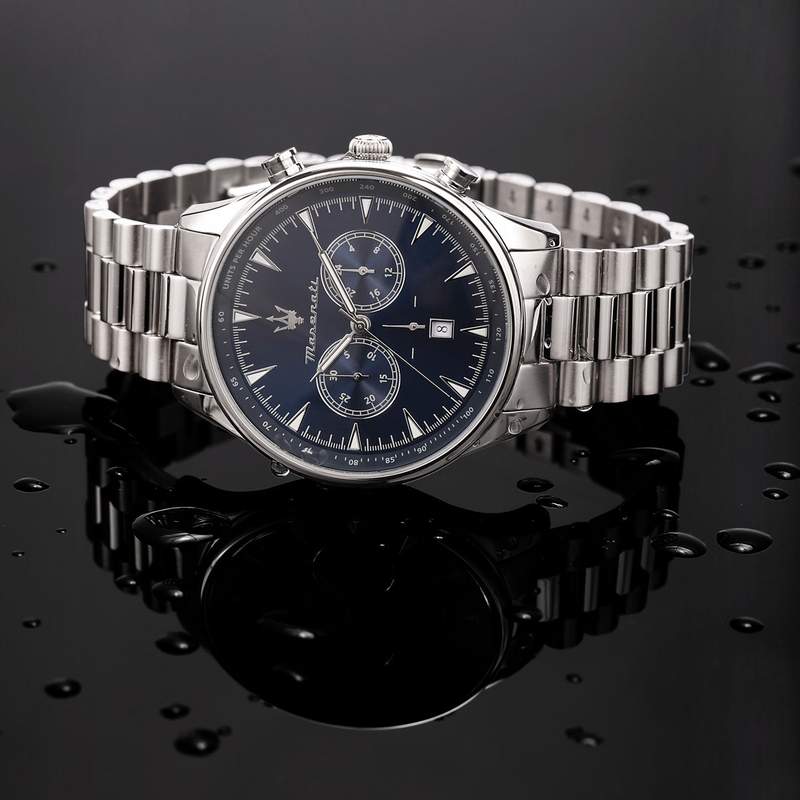 Montre MASERATI homme bracelet acier gris - vue D2
