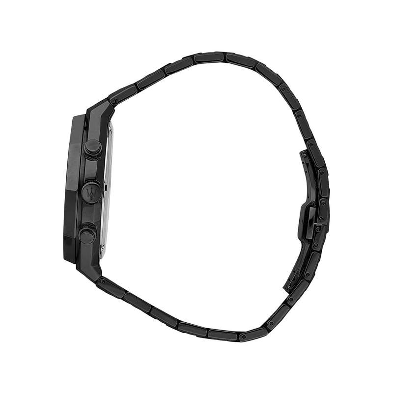 Montre MASERATI homme bracelet acier noir - vue 2