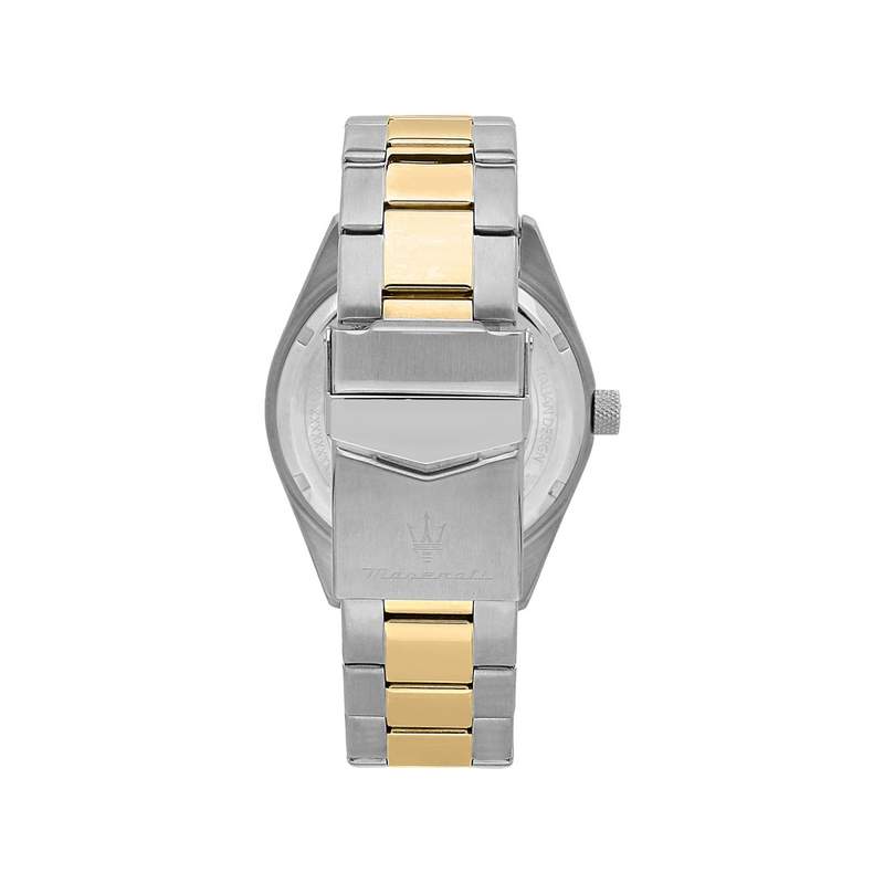 MASERATI men's watch with steel bracelet, two-tone yellow - view 3