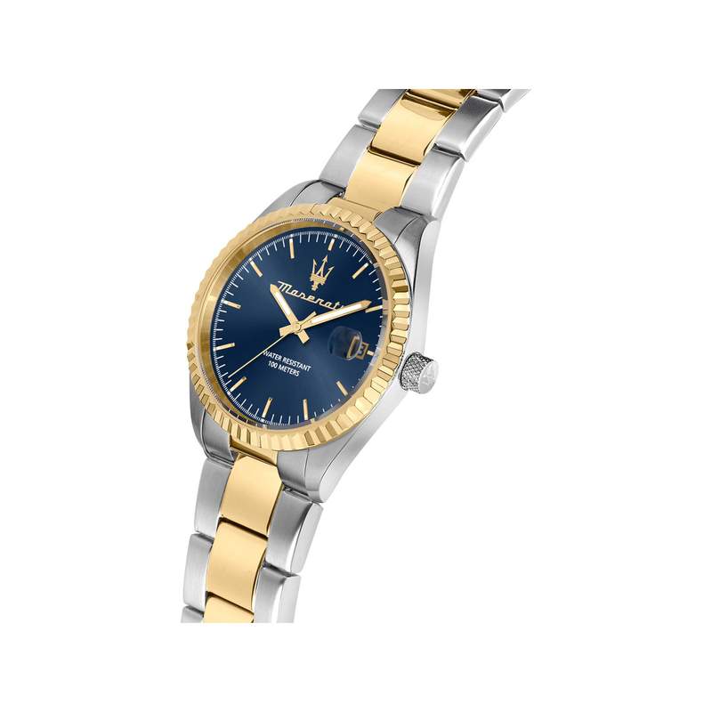 MASERATI men's watch with steel bracelet, two-tone yellow - view 4