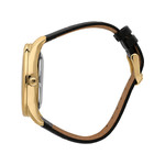 Montre MASERATI homme automatique acier doré jaune bracelet cuir noir - vue 2