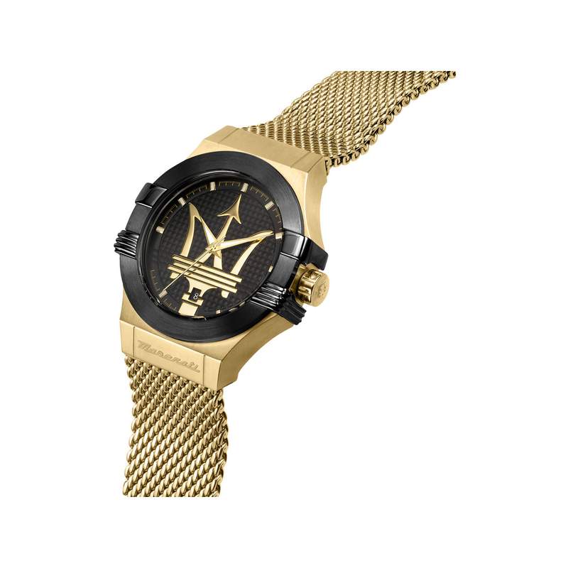 Montre MASERATI homme bracelet acier inoxydable doré jaune - vue 4