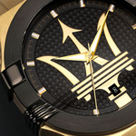 Montre MASERATI homme bracelet acier inoxydable doré jaune - vue D1