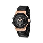 Montre MASERATI homme acier doré jaune bracelet acier  noir - vue 1