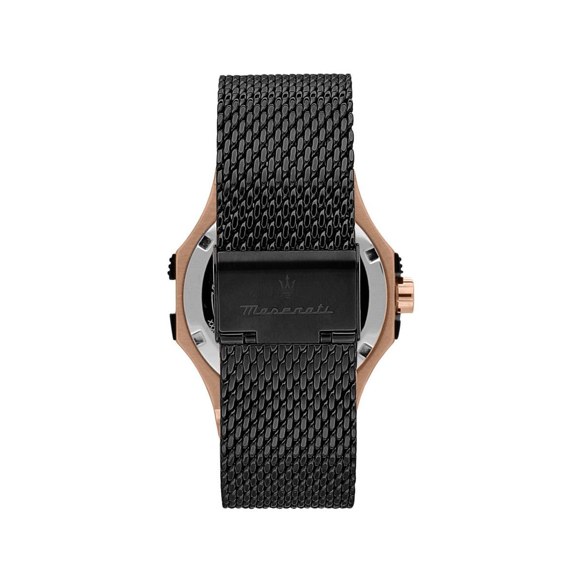 Montre MASERATI homme acier doré jaune bracelet acier  noir - vue 3
