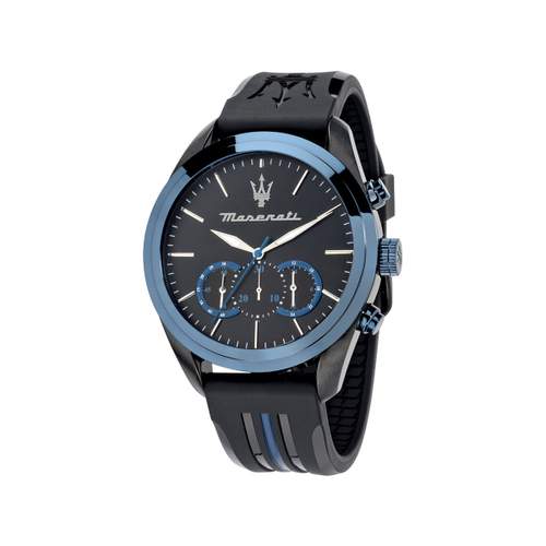 Montre MASERATI homme acier bleu bracelet caoutchouc bicolore bleu