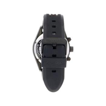 MASERATI herenhorloge staal blauw rubber band two-tone blauw