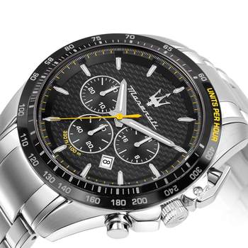 MASERATI herenhorloge met grijze roestvrijstalen armband