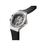 Montre MASERATI homme automatique acier bracelet cuir noir - vue 4