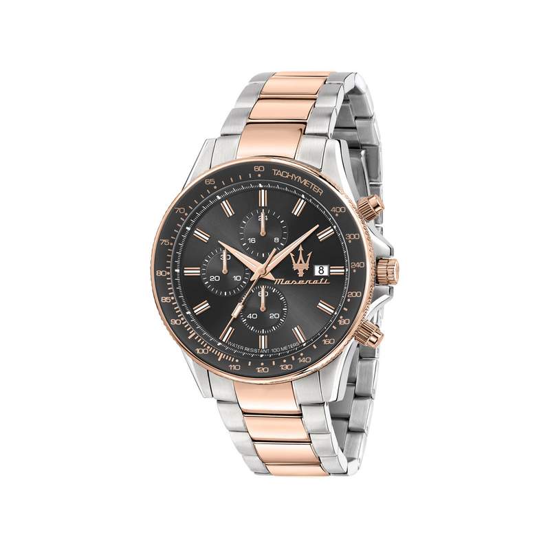 Montre MASERATI homme bracelet acier inoxydable bicolore rose - vue 1