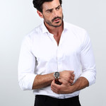 Montre MASERATI homme bracelet acier inoxydable bicolore rose - vue porté 1