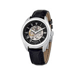 Montre MASERATI homme automatique acier bracelet cuir noir - vue 1